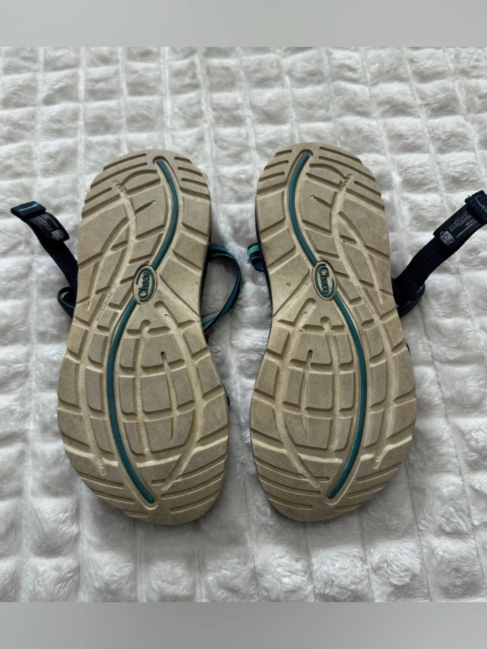 Chaco 9 Tegu Blue & Green Strap Sandals ~ Outdoor Hiking Water Adjustable - Picture 8 of 8